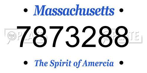 7873288 Massachusetts License Plate