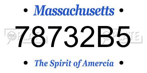 78732B5 Massachusetts License Plate