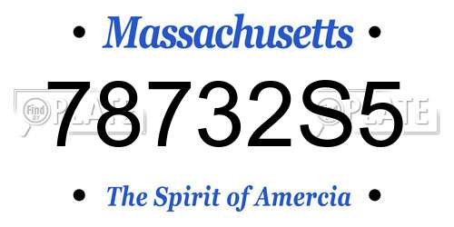 78732S5 Massachusetts License Plate