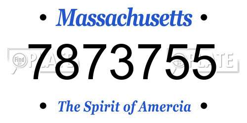 7873755 Massachusetts License Plate