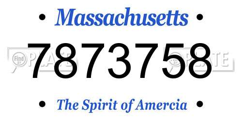 7873758 Massachusetts License Plate