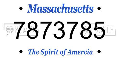 7873785 Massachusetts License Plate