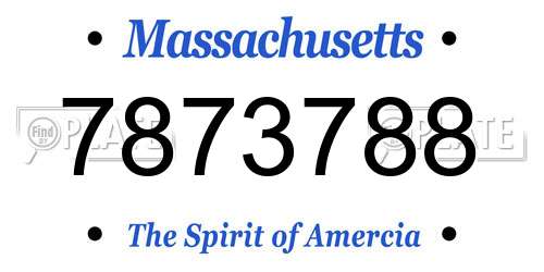 7873788 Massachusetts License Plate