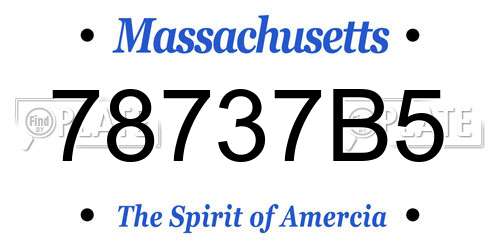 78737B5 Massachusetts License Plate