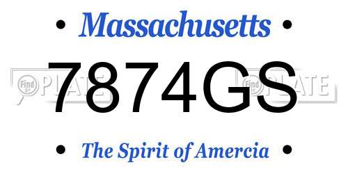 7874GS Massachusetts License Plate