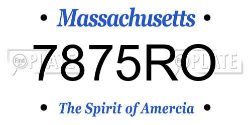 7875RO Massachusetts License Plate