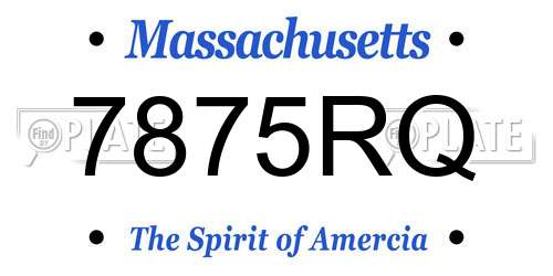 7875RQ Massachusetts License Plate
