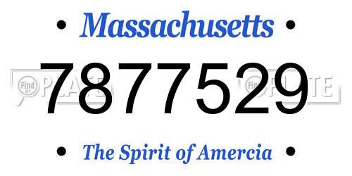 7877529 Massachusetts License Plate