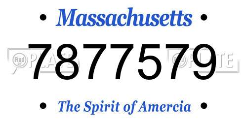 7877579 Massachusetts License Plate