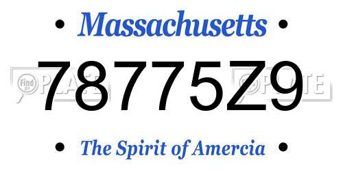 78775Z9 Massachusetts License Plate