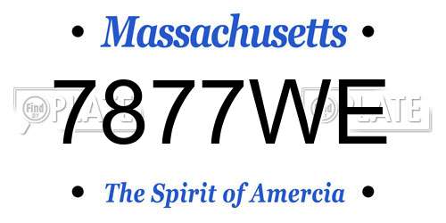 7877WE Massachusetts License Plate