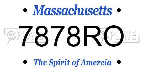 7878RO Massachusetts License Plate
