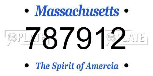 787912 Massachusetts License Plate