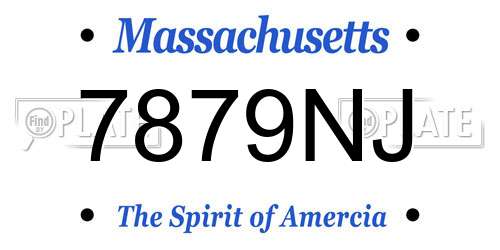 7879NJ Massachusetts License Plate