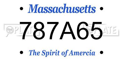 787A65 Massachusetts License Plate