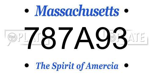 787A93 Massachusetts License Plate