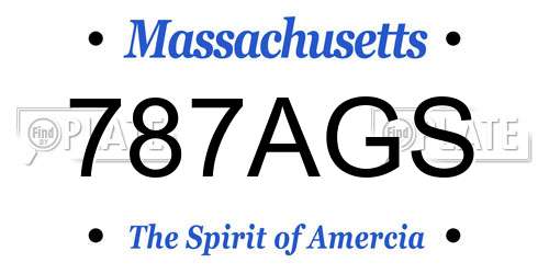 787AGS Massachusetts License Plate