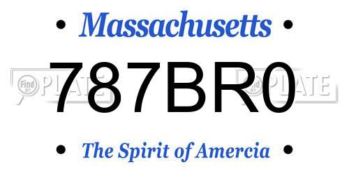 787BR0 Massachusetts License Plate