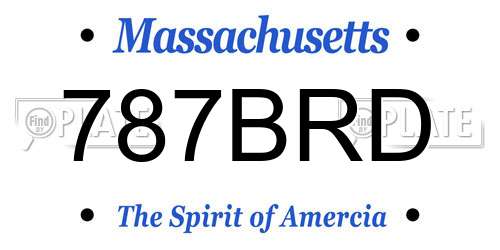 787BRD Massachusetts License Plate