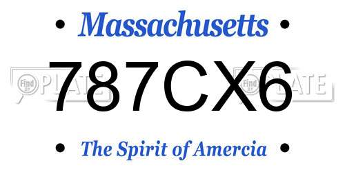 787CX6 Massachusetts License Plate