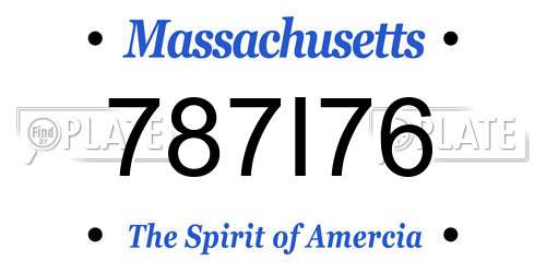 787I76 Massachusetts License Plate