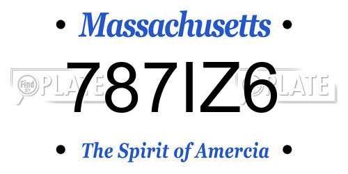 787IZ6 Massachusetts License Plate