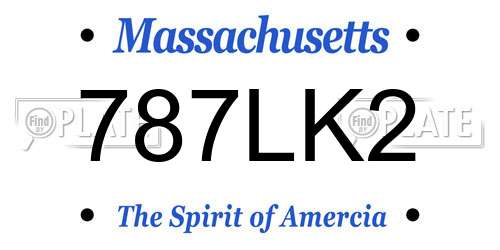 787LK2 Massachusetts License Plate