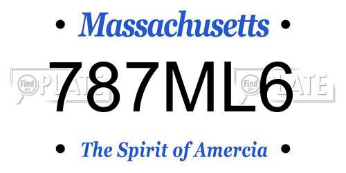 787ML6 Massachusetts License Plate
