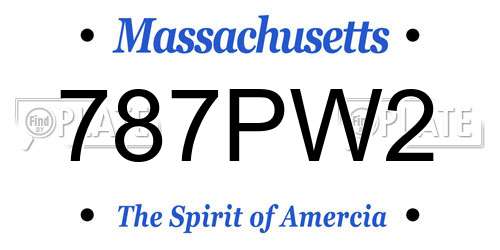 787PW2 Massachusetts License Plate