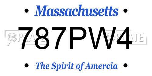 787PW4 Massachusetts License Plate