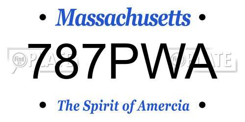 787PWA Massachusetts License Plate