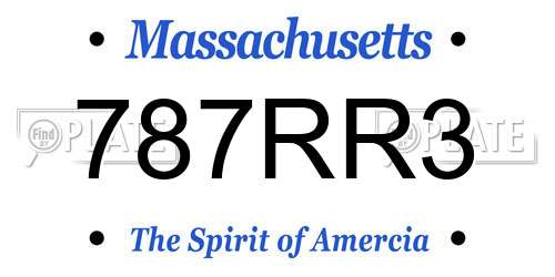 787RR3 Massachusetts License Plate