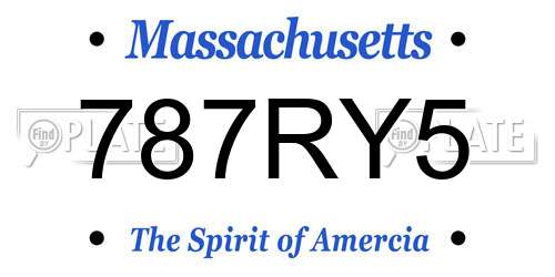 787RY5 Massachusetts License Plate