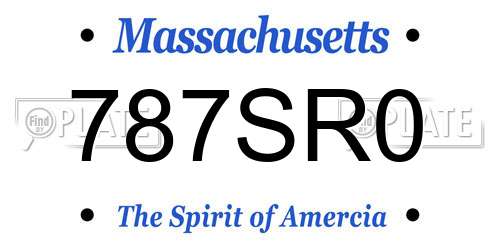 787SR0 Massachusetts License Plate
