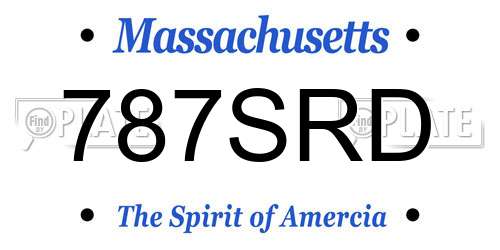 787SRD Massachusetts License Plate