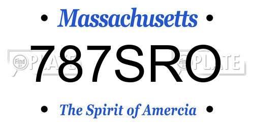 787SRO Massachusetts License Plate
