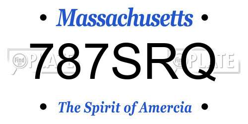 787SRQ Massachusetts License Plate