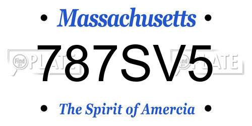 787SV5 Massachusetts License Plate