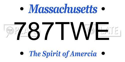 787TWE Massachusetts License Plate