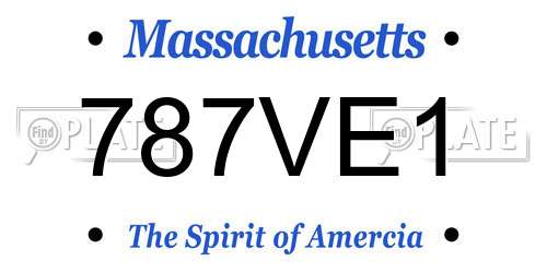 787VE1 Massachusetts License Plate
