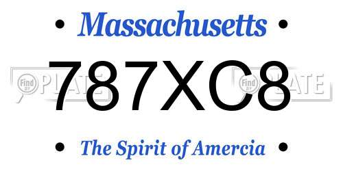 787XC8 Massachusetts License Plate