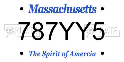 787YY5 Massachusetts License Plate