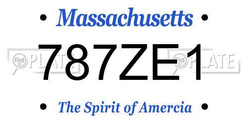 787ZE1 Massachusetts License Plate