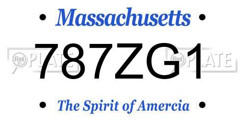 787ZG1 Massachusetts License Plate