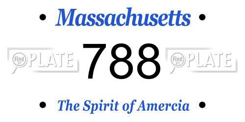 788 Massachusetts License Plate