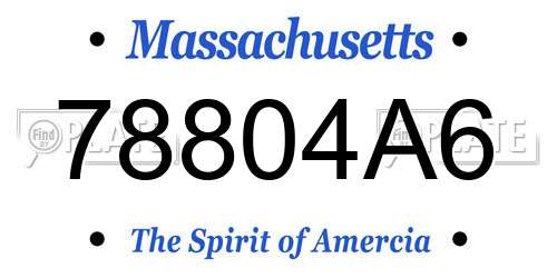 78804A6 Massachusetts License Plate