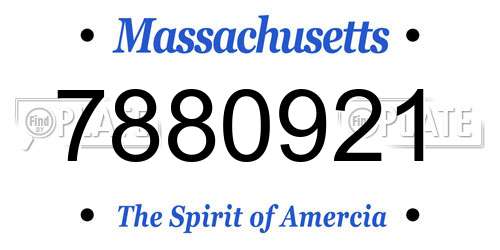 7880921 Massachusetts License Plate