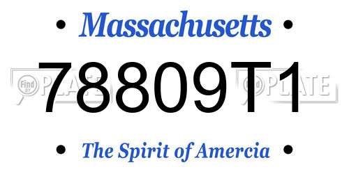 78809T1 Massachusetts License Plate