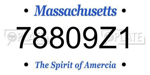 78809Z1 Massachusetts License Plate