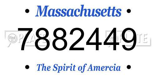 7882449 Massachusetts License Plate
